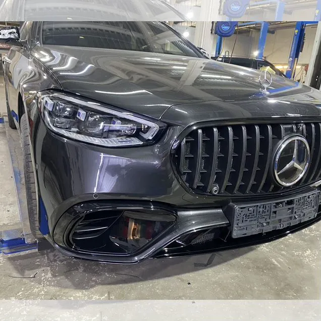 Передний бампер AMG 6.3 S class W 223 Black